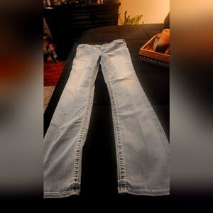 TRUE RELIGION BILLIE Mid Rise Straight Jeans 33 Light Wash